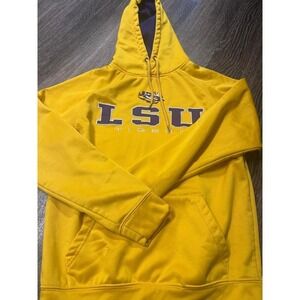 LSU Tigers Colosseum NCAA Football Gold Hoodie Sweatshirt Mens Size S